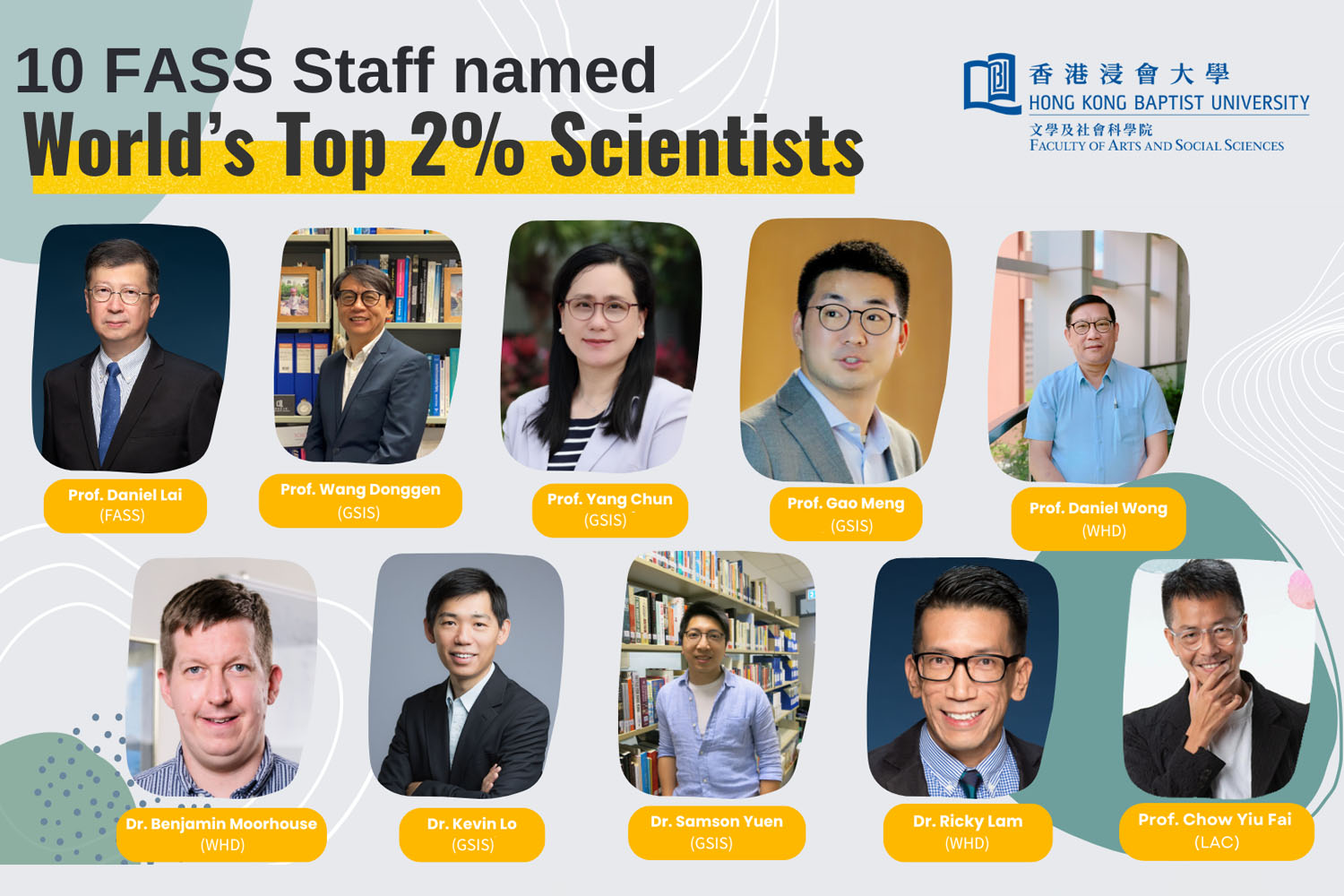 10 FASS Staff Named World’s Top 2% Scientists